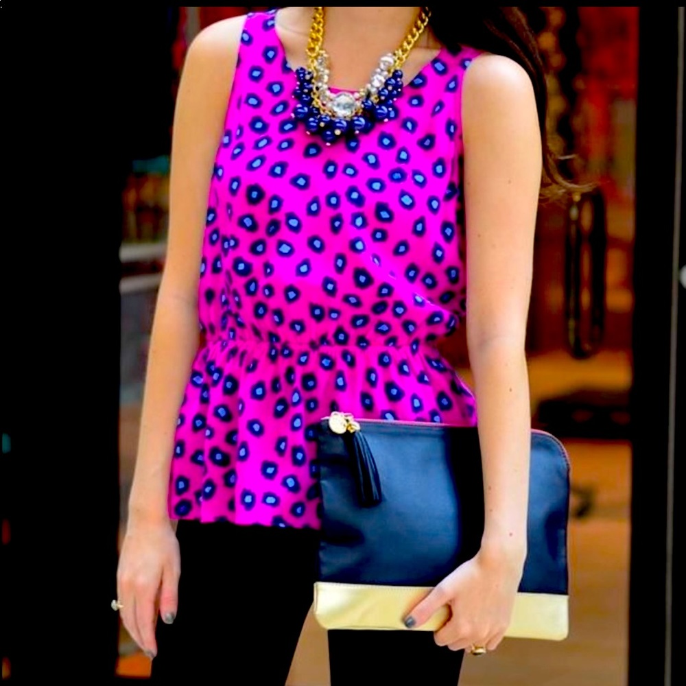 Lilly Pulitzer Hot Pink Silk Leopard blouse